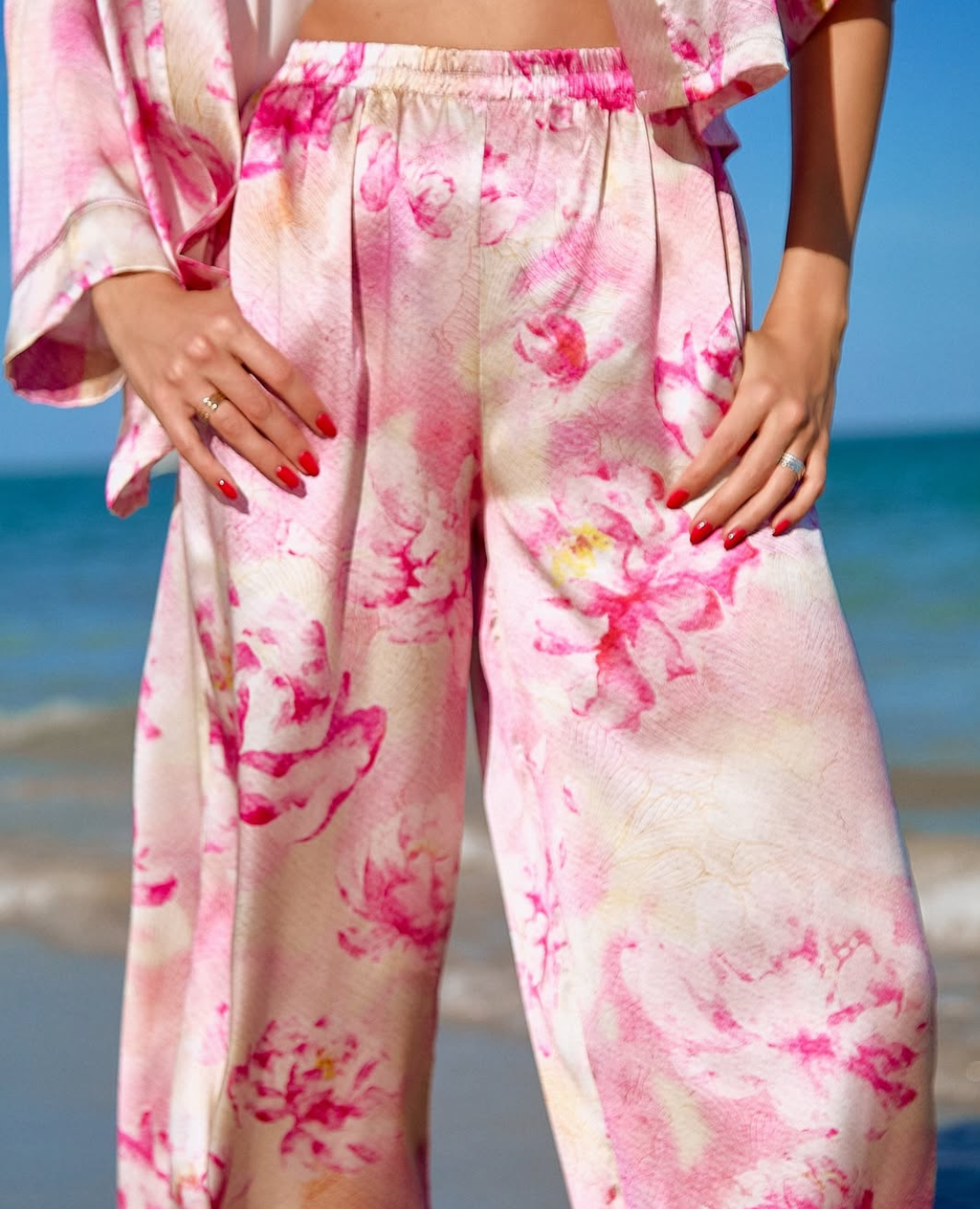 100% Silk Set Pink Peony (Long )