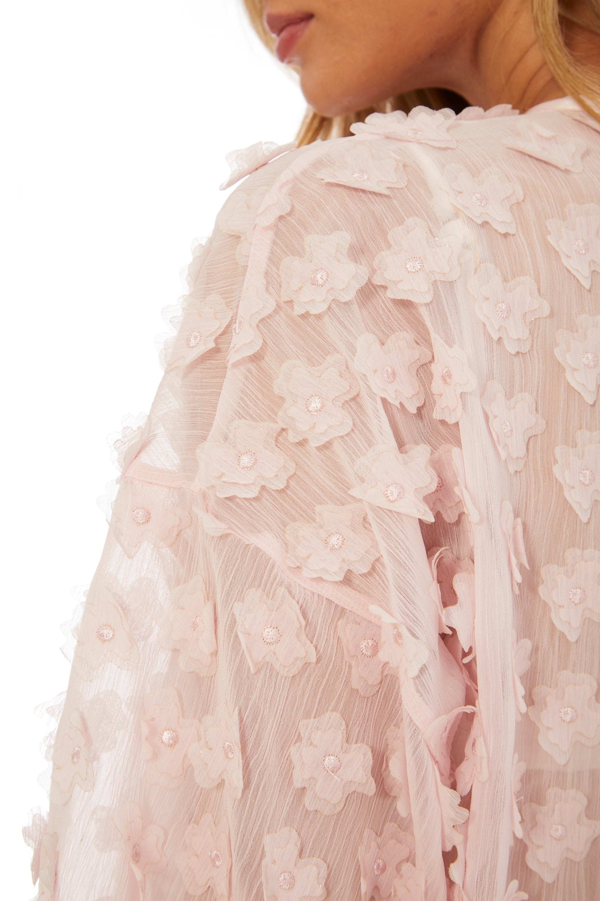 Kimono 3D Flower Pink Short