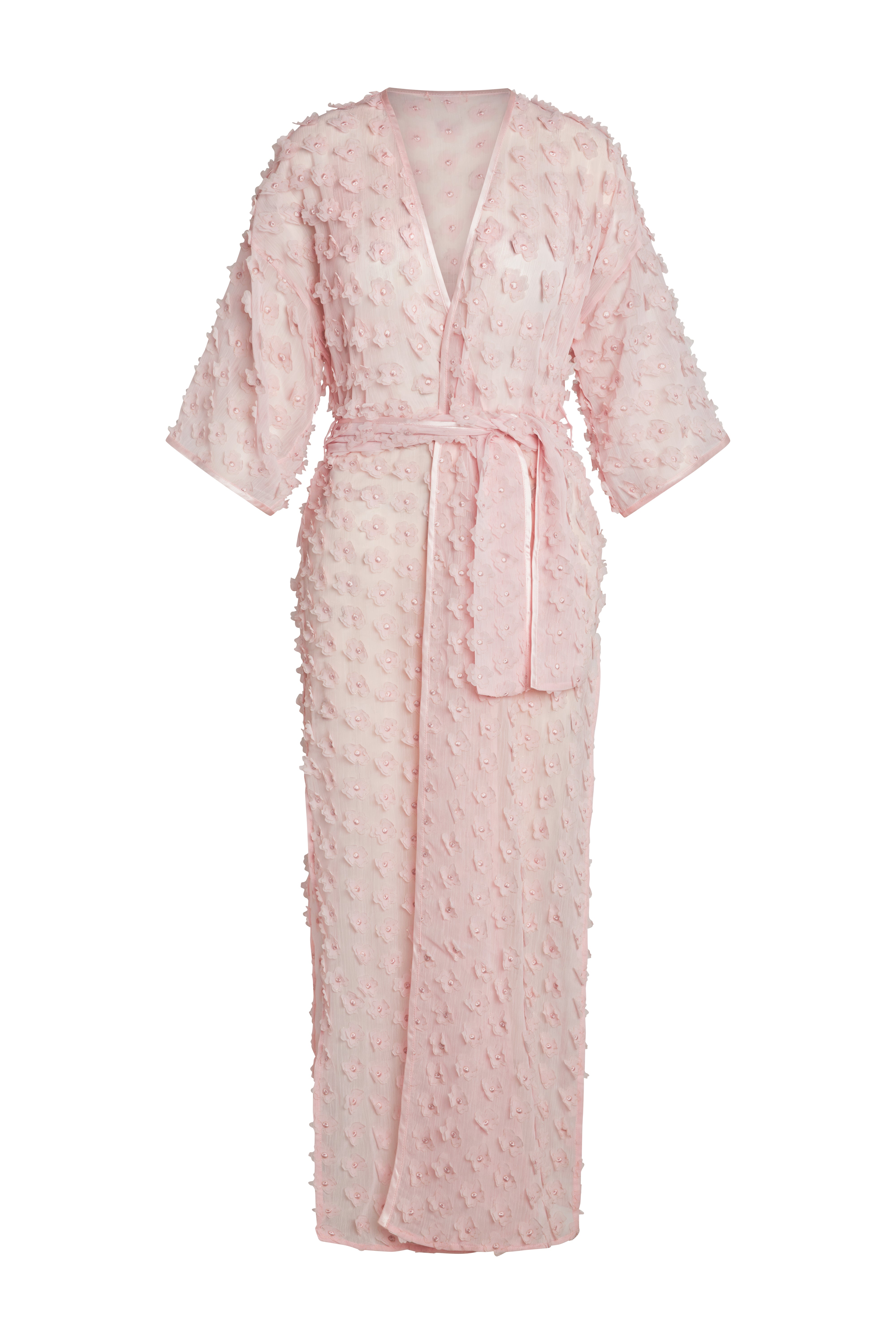 Kimono Signature Flower 3D Pink Long