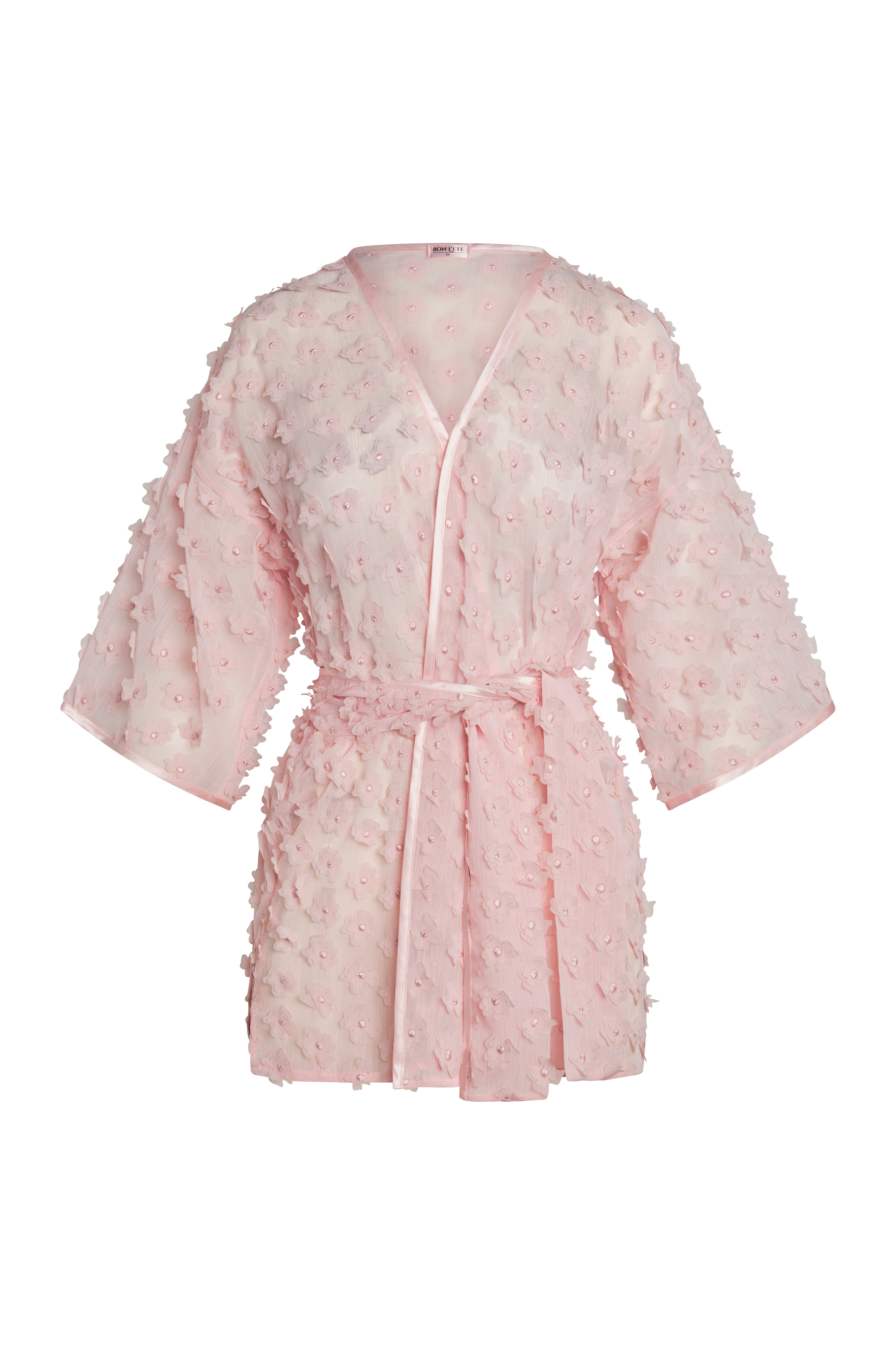 Kimono 3D Flower Pink Short