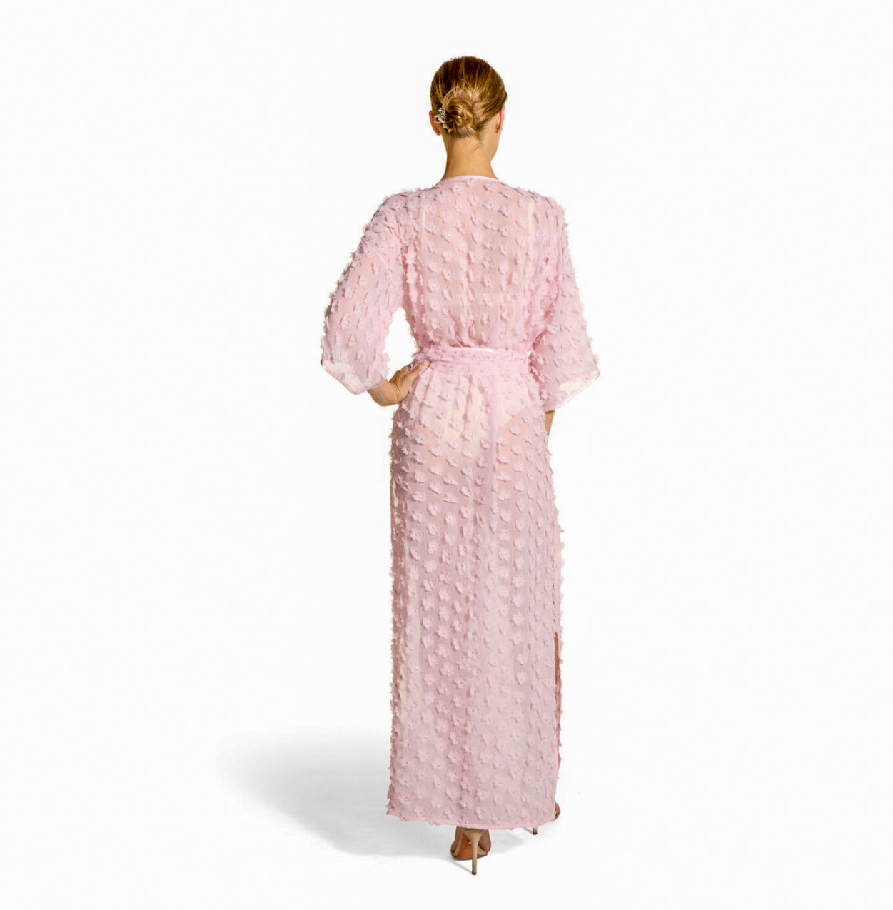 Kimono Signature Flower 3D Pink  Long