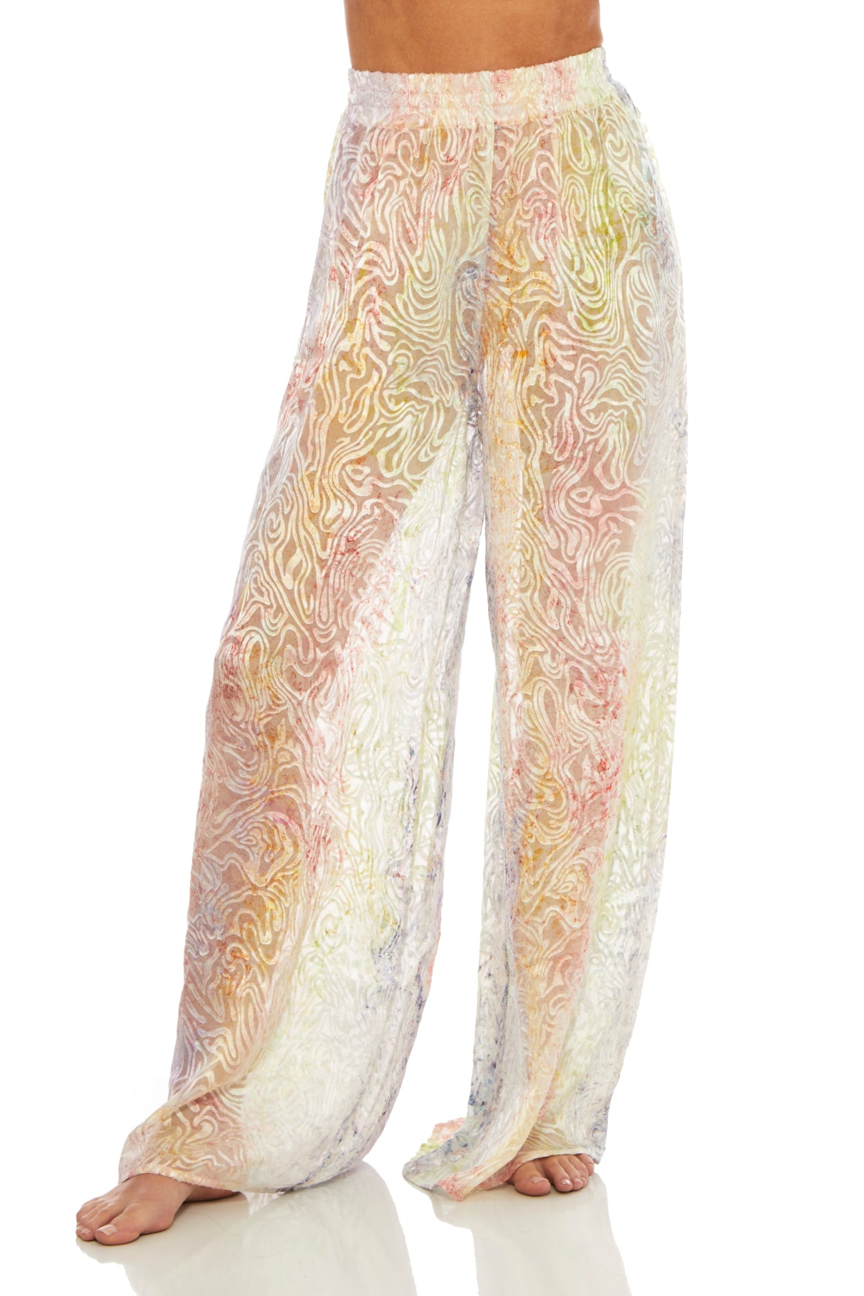 Silk Devore Rainbow Pants