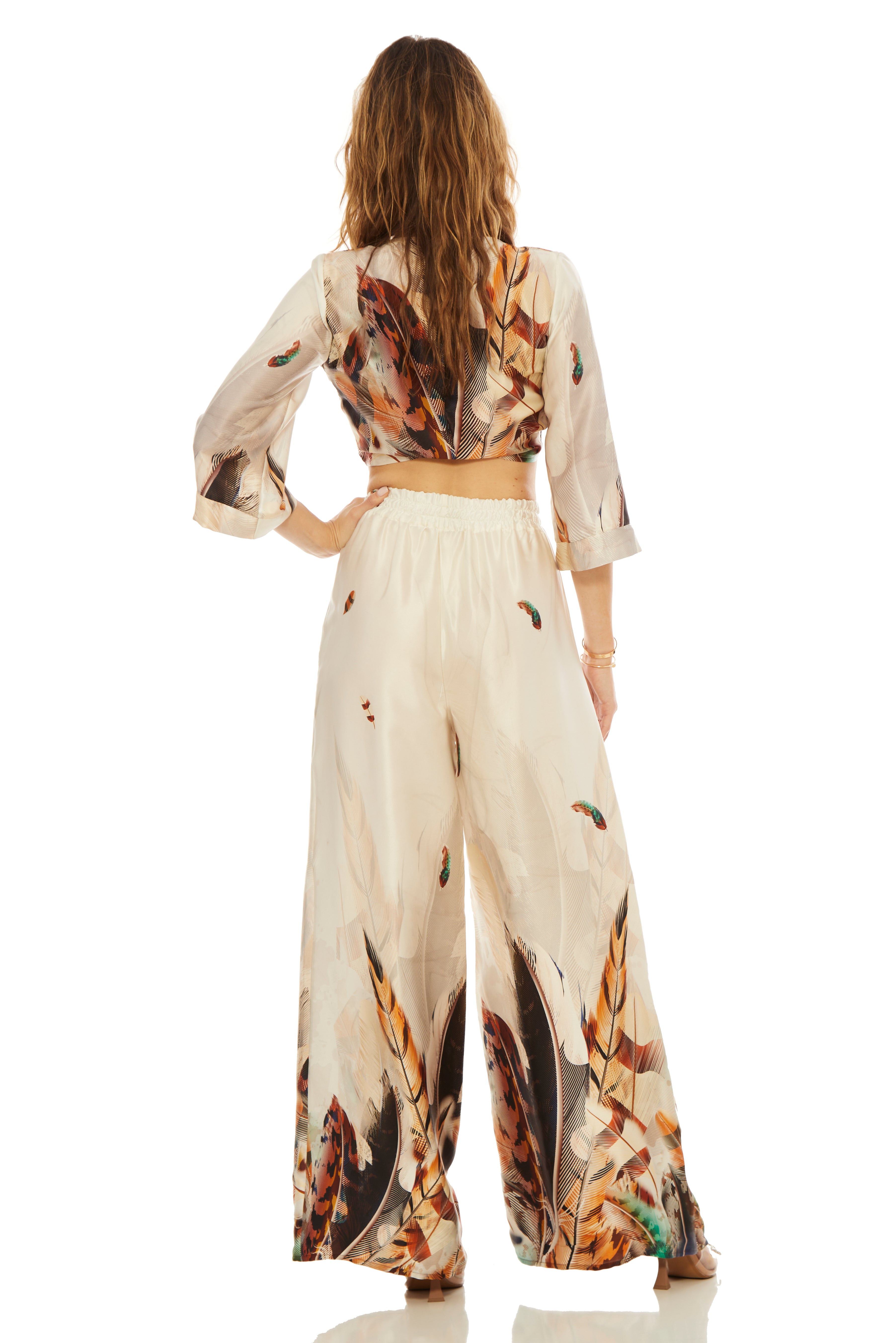 Silk Set Pants - Feather