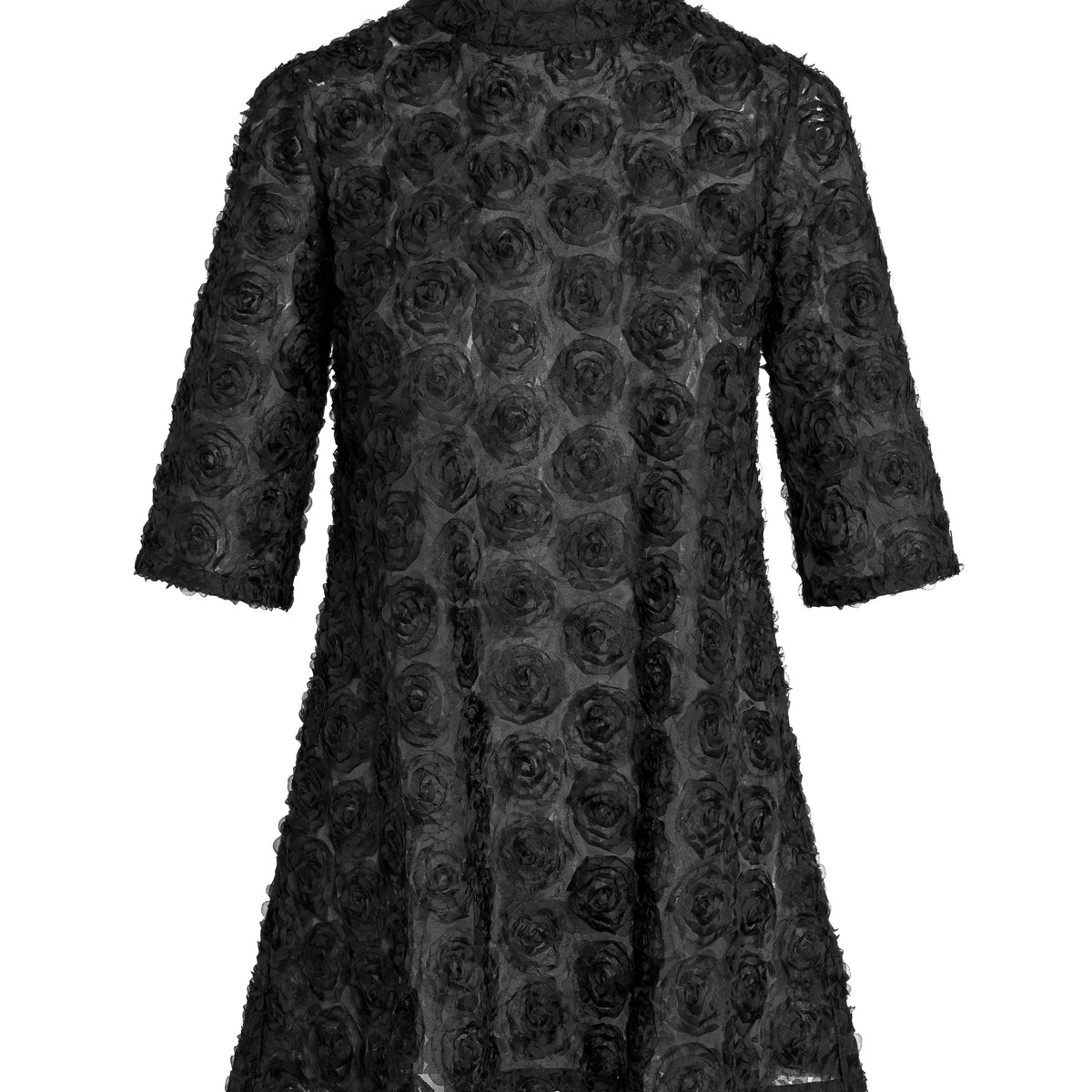 Triangle 3 D rose Dress- Black